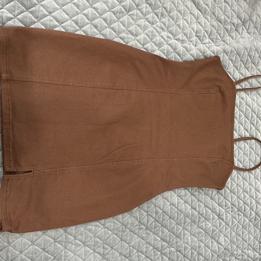 MIDI brown body contour dress